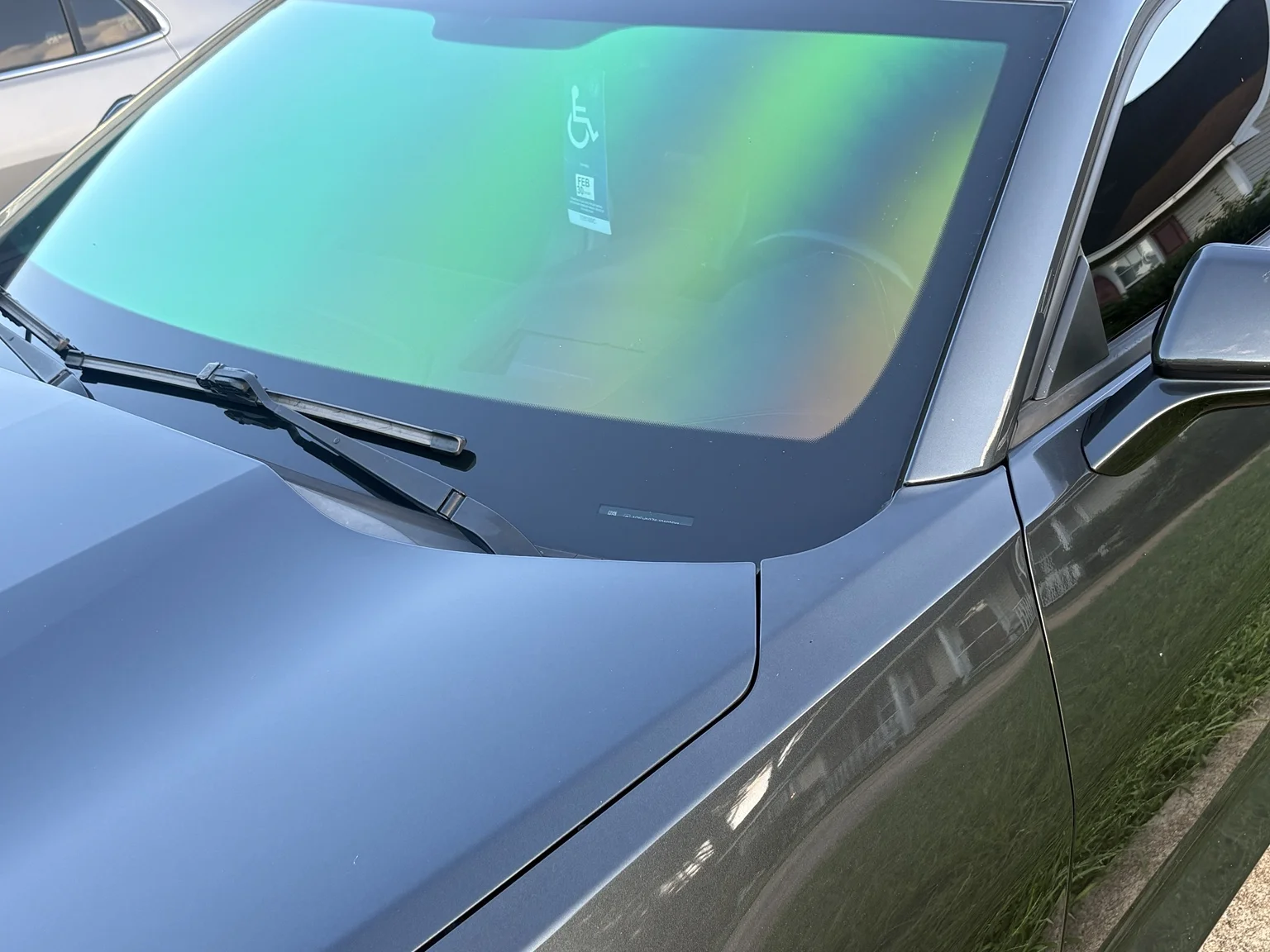 Chameleon film detail at 704Tint in Charlotte — Color shift up close