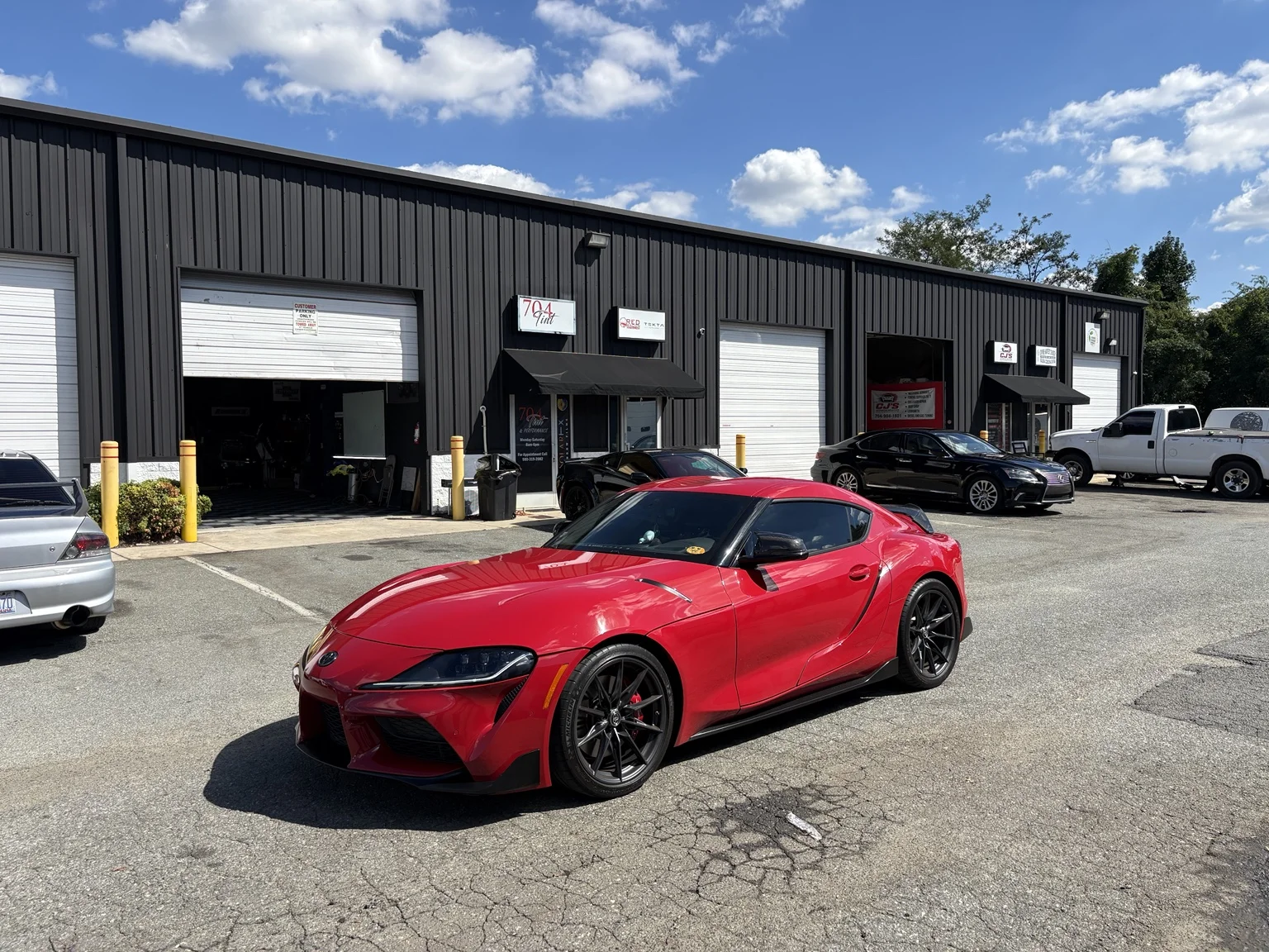 Toyota Supra at 704Tint in Charlotte — Sport coupe · shop installation
